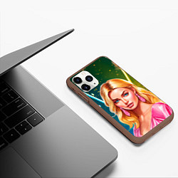 Чехол iPhone 11 Pro матовый Нейросеть - Барби Марго Робби аниме, цвет: 3D-коричневый — фото 2