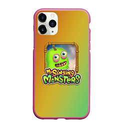 Чехол iPhone 11 Pro матовый My Singing Monsters - Зерномех, цвет: 3D-малиновый