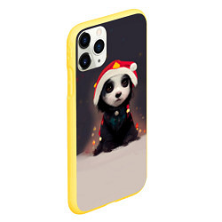 Чехол iPhone 11 Pro матовый Пёсель - панда в колпаке, цвет: 3D-желтый — фото 2