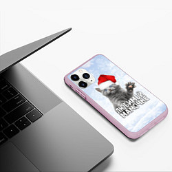 Чехол iPhone 11 Pro матовый Любимой мамочке - котик, цвет: 3D-розовый — фото 2