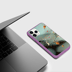 Чехол iPhone 11 Pro матовый Светлый туман и разные краски, цвет: 3D-фиолетовый — фото 2