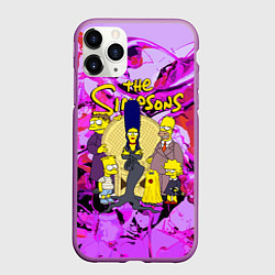 Чехол iPhone 11 Pro матовый The flighty Simpsons family, цвет: 3D-фиолетовый