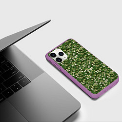 Чехол iPhone 11 Pro матовый Милитари камни, цвет: 3D-фиолетовый — фото 2