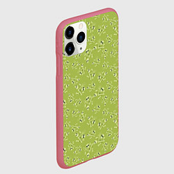 Чехол iPhone 11 Pro матовый Череп и рука скелета, цвет: 3D-малиновый — фото 2