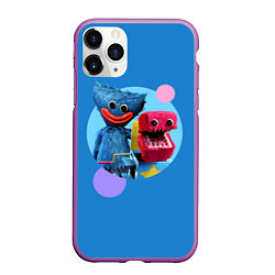 Чехол iPhone 11 Pro матовый Poppy Playtime Хагги Вагги и Бокси Бу, цвет: 3D-фиолетовый