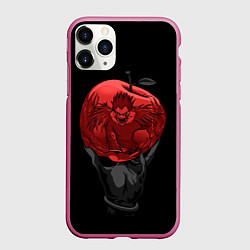 Чехол iPhone 11 Pro матовый Рюк и красное яблоко, цвет: 3D-малиновый