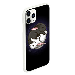 Чехол iPhone 11 Pro матовый Кролики Инь-Янь, цвет: 3D-белый — фото 2