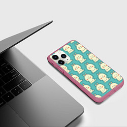 Чехол iPhone 11 Pro матовый Вырежи зайчат, цвет: 3D-малиновый — фото 2