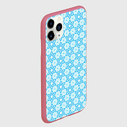 Чехол iPhone 11 Pro матовый Израильский узор для Хануки, цвет: 3D-малиновый — фото 2