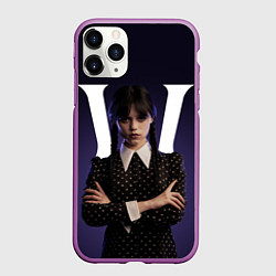 Чехол iPhone 11 Pro матовый W - значит Wednesday, цвет: 3D-фиолетовый