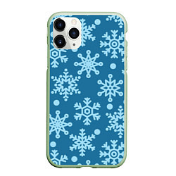 Чехол iPhone 11 Pro матовый Blue snow, цвет: 3D-салатовый