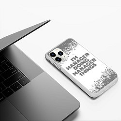 Чехол iPhone 11 Pro матовый Im doing manager things: на светлом, цвет: 3D-белый — фото 2