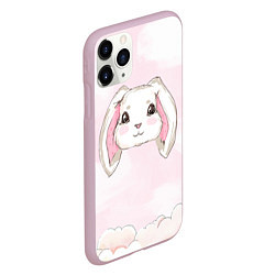 Чехол iPhone 11 Pro матовый Милый белый кролик, цвет: 3D-розовый — фото 2
