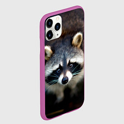 Чехол iPhone 11 Pro матовый Застенчивый енот, цвет: 3D-фиолетовый — фото 2
