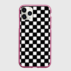 Чехол iPhone 11 Pro матовый Шахматная доска, цвет: 3D-малиновый