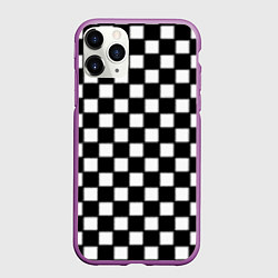 Чехол iPhone 11 Pro матовый Шахматная доска, цвет: 3D-фиолетовый