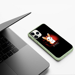 Чехол iPhone 11 Pro матовый Кролик чёртик, цвет: 3D-салатовый — фото 2
