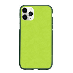 Чехол iPhone 11 Pro матовый Текстурированный ярко зеленый салатовый, цвет: 3D-темно-зеленый
