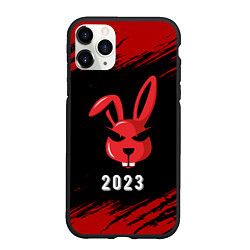 Чехол iPhone 11 Pro матовый 2023 Кролик суровый, цвет: 3D-черный