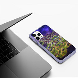 Чехол iPhone 11 Pro матовый Фортнайт карта, цвет: 3D-светло-сиреневый — фото 2