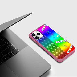 Чехол iPhone 11 Pro матовый Pop it радуга, цвет: 3D-малиновый — фото 2