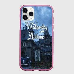 Чехол iPhone 11 Pro матовый Уэнсдэй Аддамс - замок, цвет: 3D-малиновый