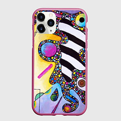 Чехол iPhone 11 Pro матовый Василий Кандинский Абстрактная композиция, цвет: 3D-малиновый