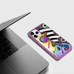 Чехол iPhone 11 Pro матовый Василий Кандинский Абстрактная композиция, цвет: 3D-фиолетовый — фото 2