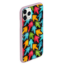 Чехол iPhone 11 Pro матовый Разноцветные стрелы, цвет: 3D-розовый — фото 2