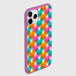 Чехол iPhone 11 Pro матовый Светящиеся геометрические сердца, цвет: 3D-фиолетовый — фото 2