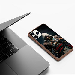 Чехол iPhone 11 Pro матовый Assassins Creed 4, цвет: 3D-коричневый — фото 2