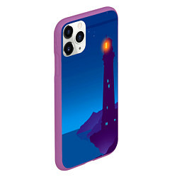 Чехол iPhone 11 Pro матовый Маяк в ночи, цвет: 3D-фиолетовый — фото 2