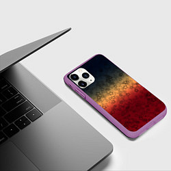 Чехол iPhone 11 Pro матовый Звезды на градиентном серо красном фоне, цвет: 3D-фиолетовый — фото 2