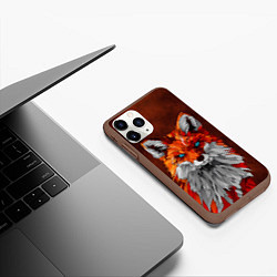 Чехол iPhone 11 Pro матовый Голубоглазая лиса, цвет: 3D-коричневый — фото 2