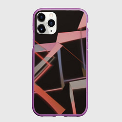 Чехол iPhone 11 Pro матовый Абстрактные розовые стеклянные блоки, цвет: 3D-фиолетовый