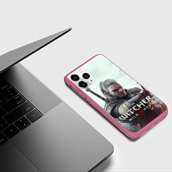 Чехол iPhone 11 Pro матовый Ведьмак 3 дикая охота, цвет: 3D-малиновый — фото 2