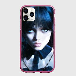 Чехол iPhone 11 Pro матовый Уэнсдэй: дочь Аддамсов, цвет: 3D-малиновый