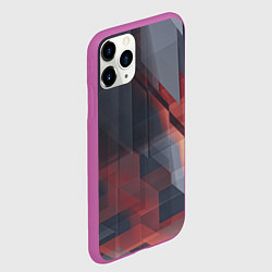 Чехол iPhone 11 Pro матовый Серые и красные призрачные стёкла, цвет: 3D-фиолетовый — фото 2