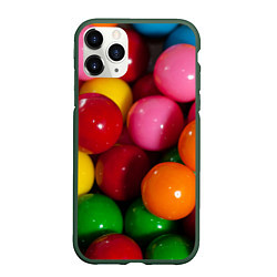 Чехол iPhone 11 Pro матовый Конфеты ассорти, цвет: 3D-темно-зеленый