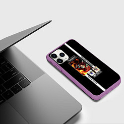 Чехол iPhone 11 Pro матовый Танджиро Камадо - Клинок, рассекающий демонов, цвет: 3D-фиолетовый — фото 2
