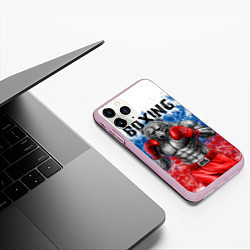 Чехол iPhone 11 Pro матовый Бокс - Россия, цвет: 3D-розовый — фото 2