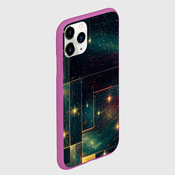 Чехол iPhone 11 Pro матовый Абстракция паркета и звезд, цвет: 3D-фиолетовый — фото 2