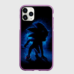 Чехол iPhone 11 Pro матовый Sonic - dark theme, цвет: 3D-фиолетовый