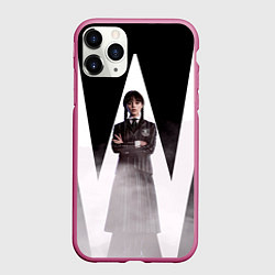 Чехол iPhone 11 Pro матовый W wednesday addams, цвет: 3D-малиновый