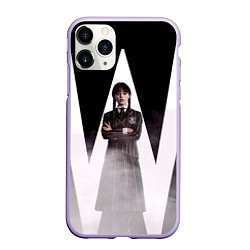 Чехол iPhone 11 Pro матовый W wednesday addams, цвет: 3D-светло-сиреневый