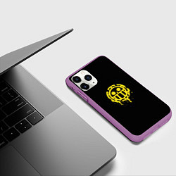 Чехол iPhone 11 Pro матовый Пираты Сердца - Трафальгар ло One Piece, цвет: 3D-фиолетовый — фото 2