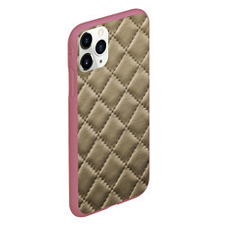 Чехол iPhone 11 Pro матовый Стёганая кожа - fashion texture, цвет: 3D-малиновый — фото 2