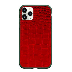 Чехол iPhone 11 Pro матовый Crocodile skin - texture - fashion, цвет: 3D-темно-зеленый