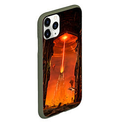 Чехол iPhone 11 Pro матовый Doom врата ада, цвет: 3D-темно-зеленый — фото 2