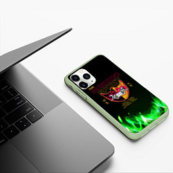Чехол iPhone 11 Pro матовый Bushido Spirit and fire, цвет: 3D-салатовый — фото 2